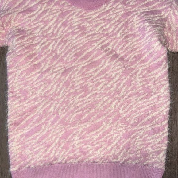 Simply Styled Women's Colorblock Pullover Sweater Zebra Pink White Size M Medium - Picture 2 of 5